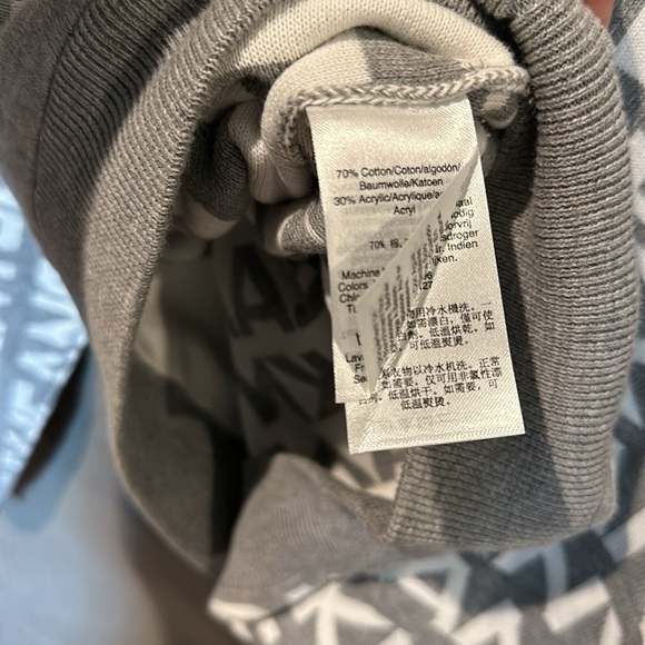 NWT DKNY Women’s Crop Gray White XL Sweater - Picture 7 of 9